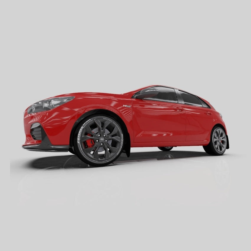 Rally Armor 19-21 Hyundai Elantra GT N Line UR Mud Flap with Red Logo - Black