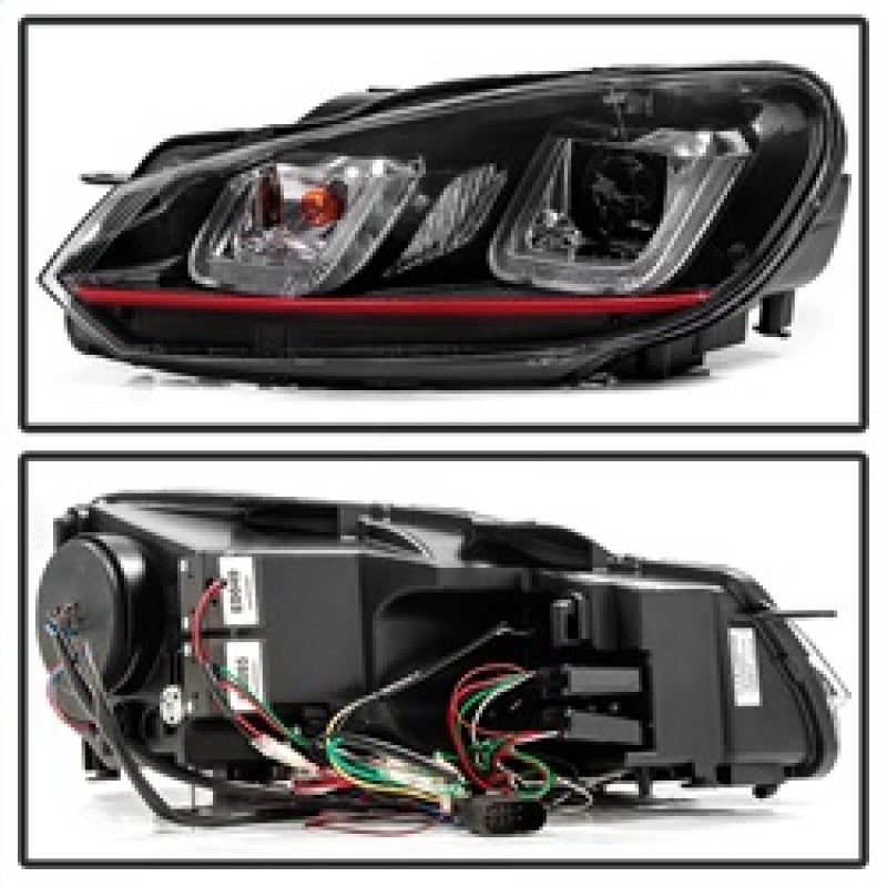 Spyder Version 3 Projector Headlights for Volkswagen Golf and GTI (2010-2013) * Black Halo Design