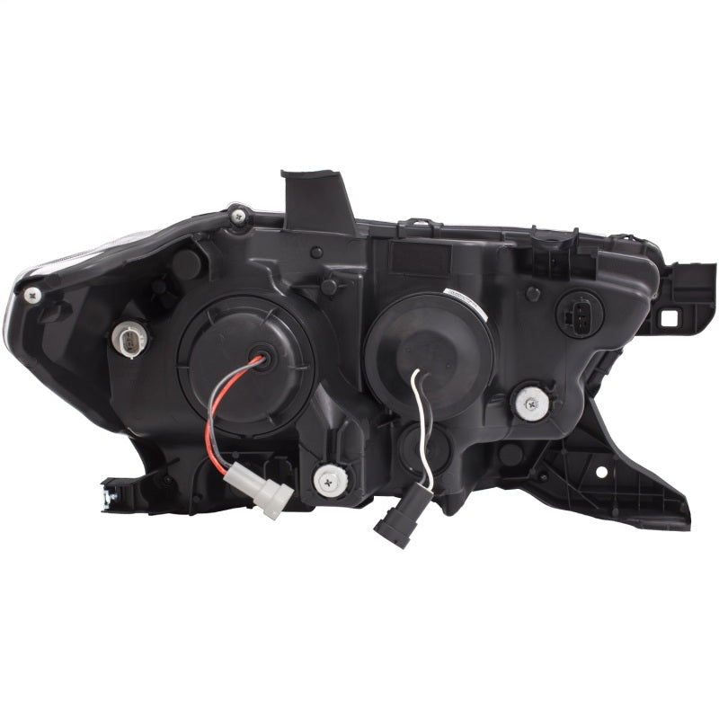 ANZO 2016-2017 Toyota Tacoma Projector Headlights with Plank Style Black Finish and Amber Lens