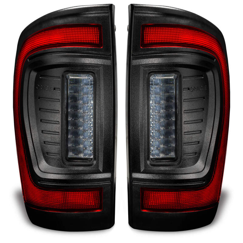 Oracle Lighting Flush Style LED Tail Lights for 2016-2023 Toyota Tacoma - Low-Profile, Modular Design with Signature LED Lighting and Dynamic Turn Signals