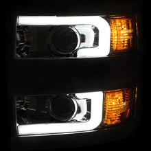 Load image into Gallery viewer, ANZO 2015-2016 Chevrolet Silverado Projector Headlights with Plank Style Design in Chrome and Amber
