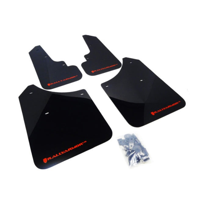 Rally Armor UR Series Black and Red Logo Mud Flaps for Subaru Forester (2004-2008)