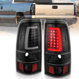 ANZO 2003-2006 Chevy Silverado LED Tail Light Assembly with Clear Lens and Black Housing