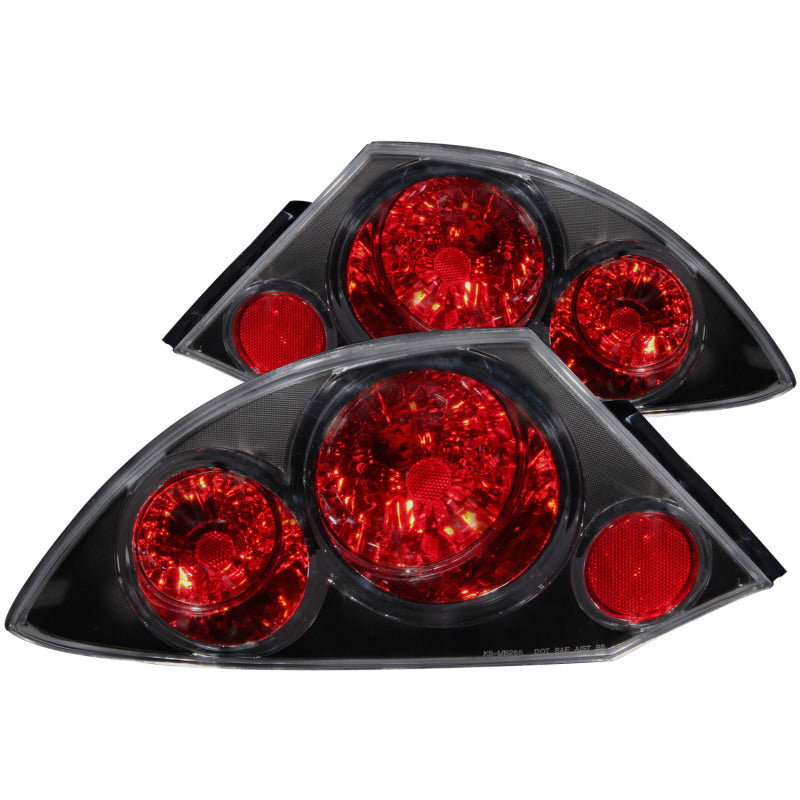 ANZO 2000-2005 Mitsubishi Eclipse Tail Light Assembly with Clear Lens and Black Housing