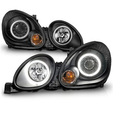 Load image into Gallery viewer, ANZO Lexus GS300 &amp; GS430 Projector Headlight Set with Halo, Black Housing, Pair - Fits 1998-2005 Models