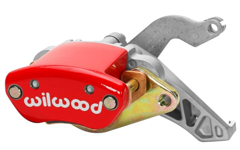 Wilwood MC4 Mechanical Parking Brake Caliper - Left Hand, Red with Logo, 1.19-inch Piston, Suitable for 11-12.88-inch Rotors