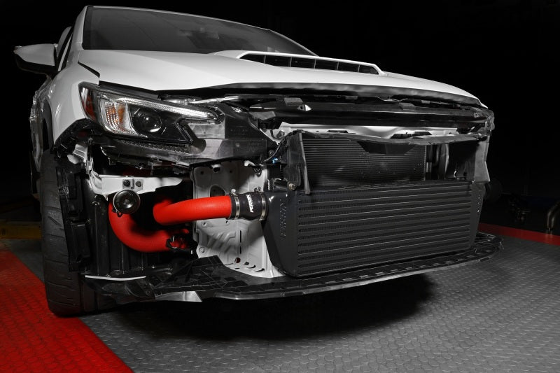 Perrin Performance Front Mount Intercooler Kit for Subaru WRX 2022-2025 with Red Tubes and Black Core