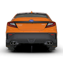 Load image into Gallery viewer, Rally Armor 22-25 Subaru WRX UR Series Black Mud Flaps with Orange Logo Part RalMF92-UR-BLK/OR