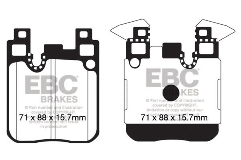 EBC Yellowstuff Rear Brake Pads for BMW M3 F80 - High-Performance Street and Track Use