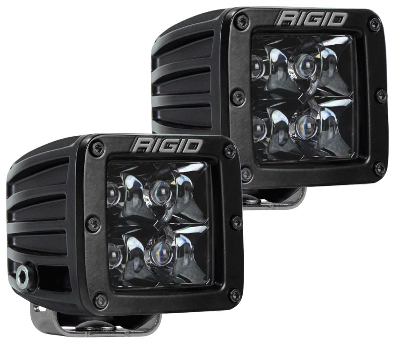 Rigid Industries D-Series Midnight Edition Spot LED Pod Lights (Set of 2) * Blackout Diffused Lens Technology