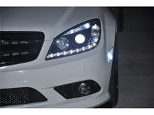 Load image into Gallery viewer, Spyder Mercedes-Benz C-Class 2008-2011 Projector Headlights with DRL, Black - OEM Replacement