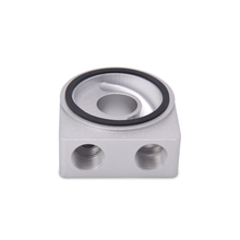 Load image into Gallery viewer, Mishimoto M22 Oil Sandwich Plate - High-Flow Aluminum Cooler Adapter for Automotive Oil Systems
