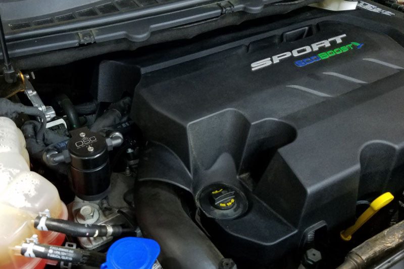 J&L JLT3031P-B 3.0 Passenger Side Oil Separator for 2015-2024 Ford Edge Sport/ST, Black Anodized