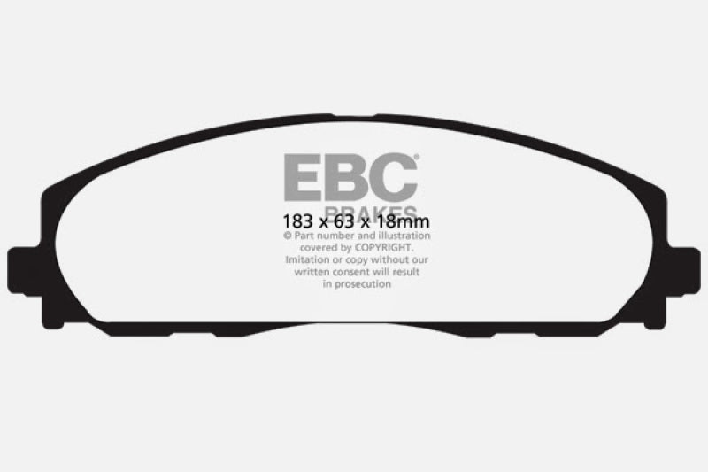 EBC Yellowstuff Front Brake Pads for Chrysler Town & Country 2012-2013 * High-Performance Street and Track Use