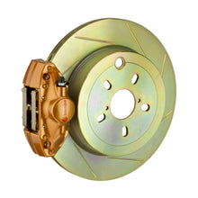 Load image into Gallery viewer, Brembo 08-14 WRX Rear GT BBK 2 Piston Cast 2pc 316 x20 1pc Rotor Slotted Type1 - Gold - 2E5.5002A4