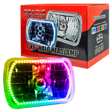 Load image into Gallery viewer, Oracle Lighting 7x6 Inch Sealed Beam Headlights with ColorSHIFT Halo - Part #orl6908-333