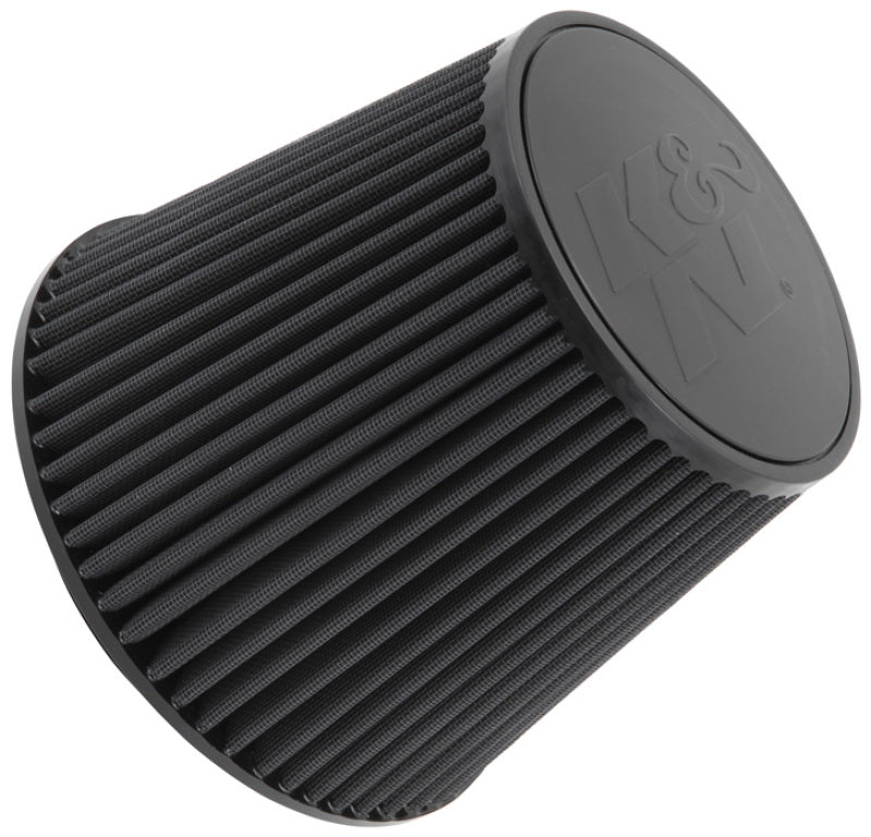 K&N Engineering Universal Rubber Round Tapered Air Filter - 6 Inch Flange ID, 9 Inch Base OD, 6.625 Inch Top OD, 7.5 Inch Height - Part Number KNNRU-5177HBK