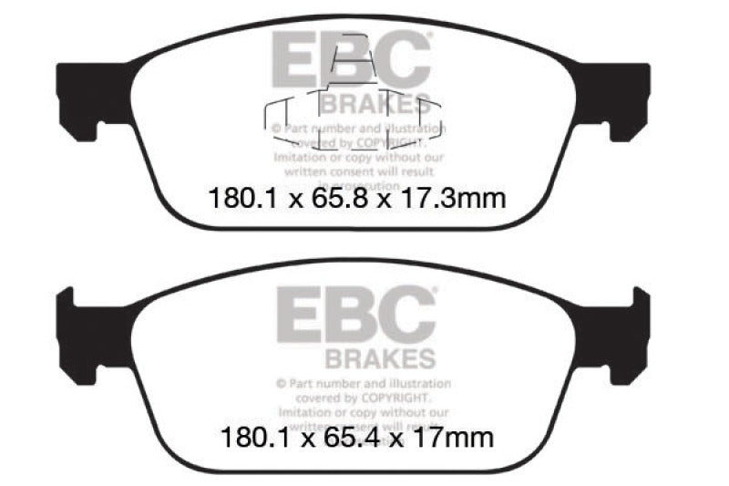 EBC Greenstuff 2000 Series Sport Brake Pads for Ford Focus and Transit Connect * Part #EBCDP22145