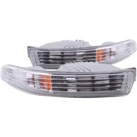 ANZO 1994-1997 Acura Integra Euro Parking Lights with Chrome Housing and Amber Reflector