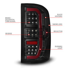 Load image into Gallery viewer, ANZO 14-18 GMC Sierra 1500 Full LED Taillights with Smoke Lens and Black Housing