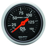 AutoMeter Sport-Comp 52mm Mechanical Oil Pressure Gauge 0-150 PSI for Automotive Performance