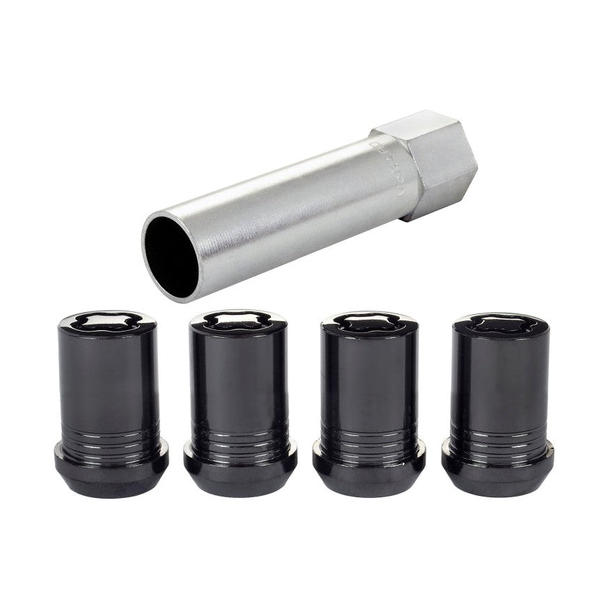McGard Black Tuner Style Cone Seat Wheel Lock Set M12 x 1.5 - 4 Locks with Key for Volvo 940 and 960