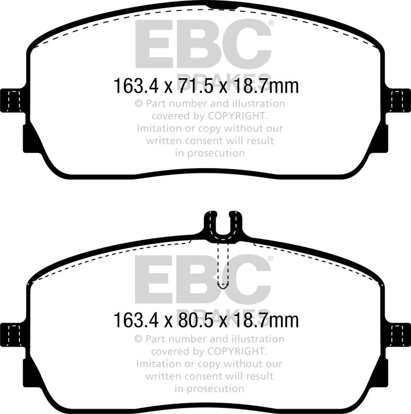 EBC Yellowstuff Front Brake Pads for Mercedes-Benz A220 and CLA250 * Street and Track Performance