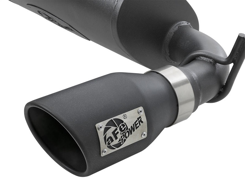 aFe Rebel Series 2.5-inch Dual Black Tip Axle-Back Exhaust System for Jeep Wrangler (JK) 2007-2018 with V6-3.8L / 3.6L Engine