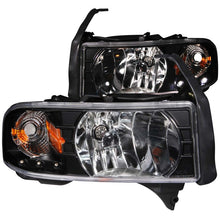 Load image into Gallery viewer, ANZO 1994-2001 Dodge Ram Crystal Headlight Set with LED, Black Housing and Clear Lens