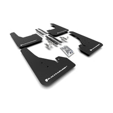 Load image into Gallery viewer, Rally Armor UR Series Mud Flaps for Toyota Corolla Hatchback — Black with White Logo Part #ralMF67-UR-BLK/WH