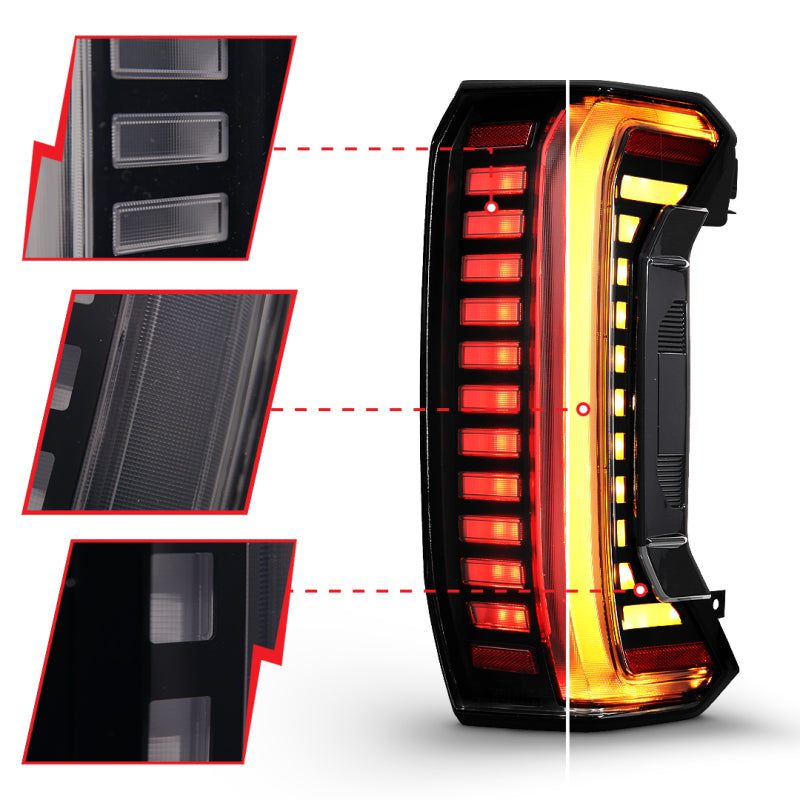 ANZO Z-Series Full LED Tail Lights for Toyota Tundra 2022-2024, Smoke Lens - Pair