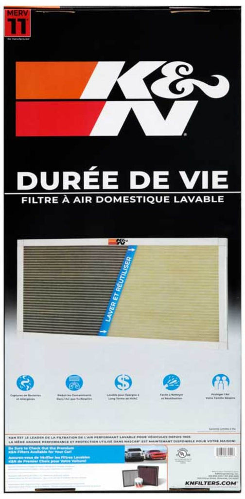 K&N Engineering HVAC Filter 14 x 30 x 1 - Washable and Reusable Pleated Synthetic Filter