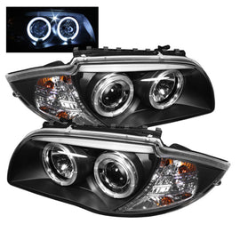 Spyder BMW E87 1-Series 2008-2011 Projector Headlights with LED Halo in Black - Part Number: spy5008985