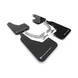 Rally Armor Black Polyurethane Mud Flaps for Hyundai Ioniq 5 (2022-2024) with Light Blue Logo - Durable UV-Resistant Design