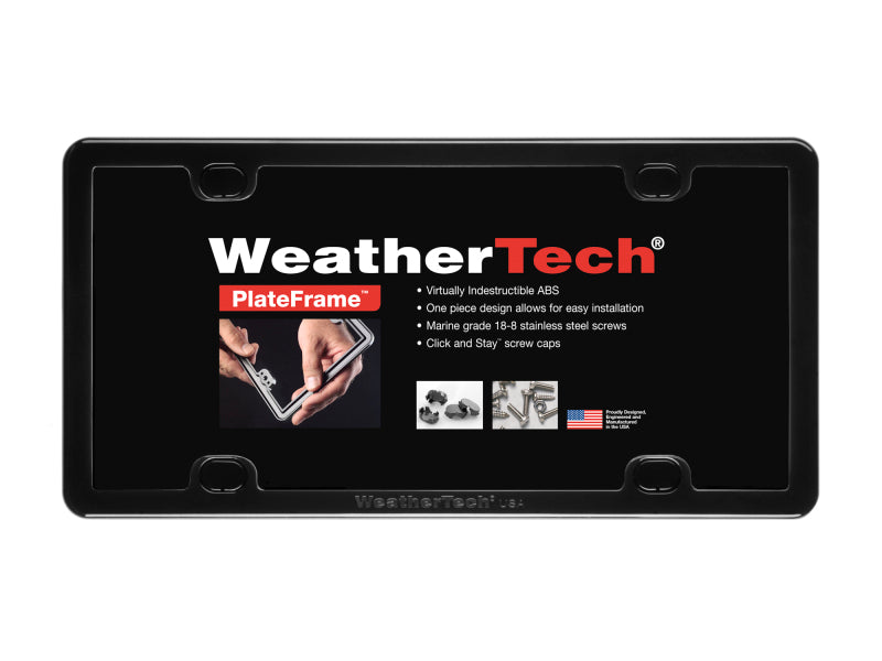 WeatherTech Black ClearFrame License Plate Frame Kit - Durable and Easy to Install