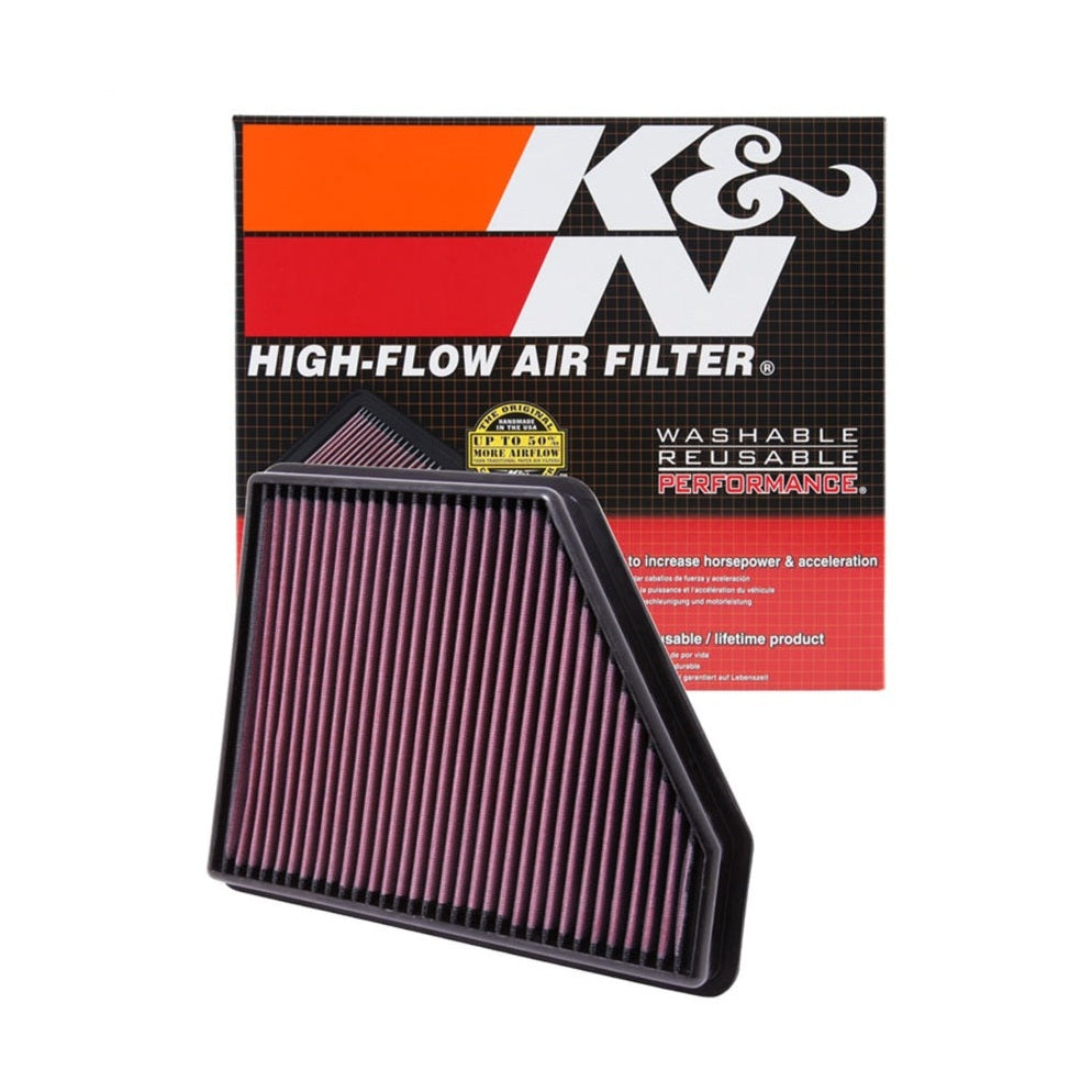 K&N Engineering High-Flow Drop-In Air Filter for Chevrolet Camaro 3.6L & 6.2L Models