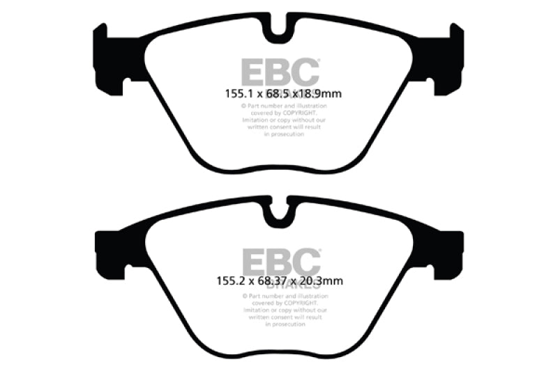 EBC Redstuff Ceramic Low Dust Front Brake Pads for BMW 535i and Chevrolet Impala