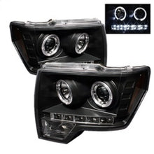 Load image into Gallery viewer, Spyder Ford F-150 2009-2014 Halo LED Projector Headlights * Black, Halogen Model, Part No. PRO-YD-FF15009-HL-BK