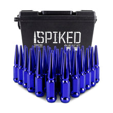 Load image into Gallery viewer, Mishimoto Steel Spiked Lug Nuts M14 x 1.5 – Blue, 32-Piece Set