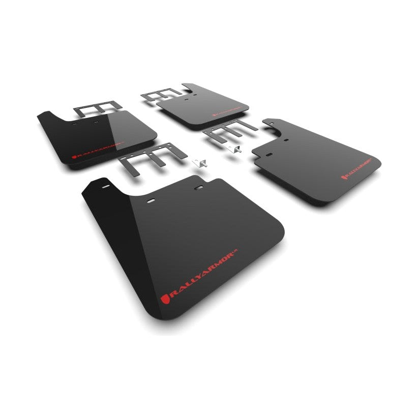 Rally Armor UR Series Mud Flaps for Chevrolet Silverado 1500 (2019-2024) – Black with Metallic Red Logo