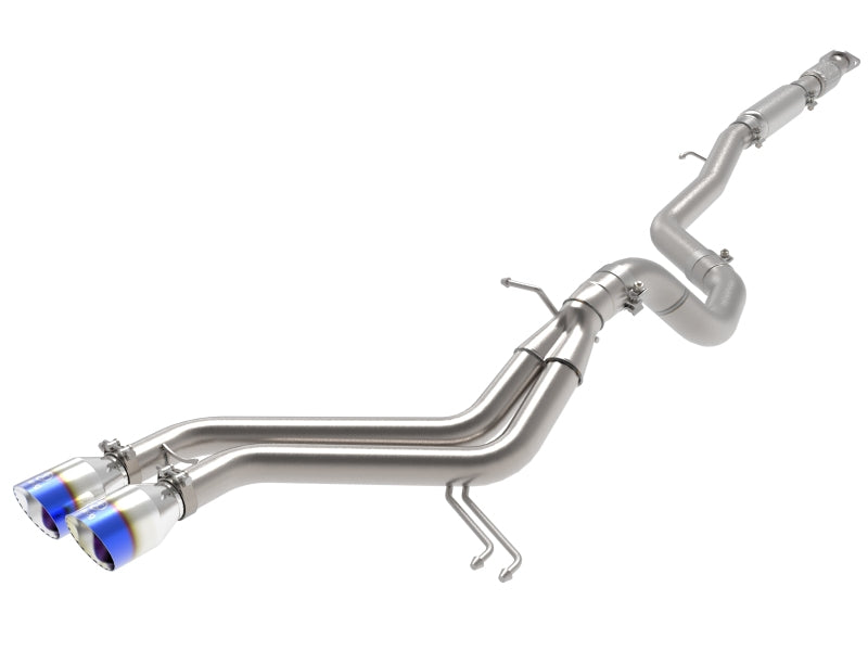 aFe Takeda 2-1/2 inch to 3 inch Stainless Steel Cat-Back Exhaust with Blue Flame Tips for Hyundai Veloster 2013-2017