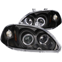 Load image into Gallery viewer, ANZO 1996-1998 Honda Civic Projector Headlights with Halo, Black Housing, Clear Lens – Pair