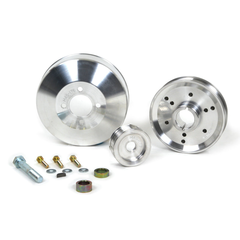 BBK 96-01 Mustang 4.6 GT Cobra Underdrive Pulley Kit - Lightweight CNC Billet Aluminum (3-piece Set)