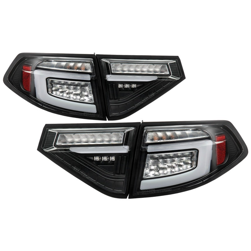 Spyder 08-14 Subaru Impreza WRX Hatchback LED Tail Lights with Sequential Signal and Black Finish