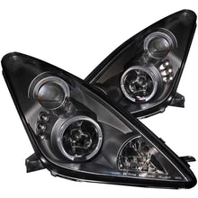 Load image into Gallery viewer, ANZO 2000-2005 Toyota Celica Projector Headlights with Halo, Black Housing, Clear Lens, Pair