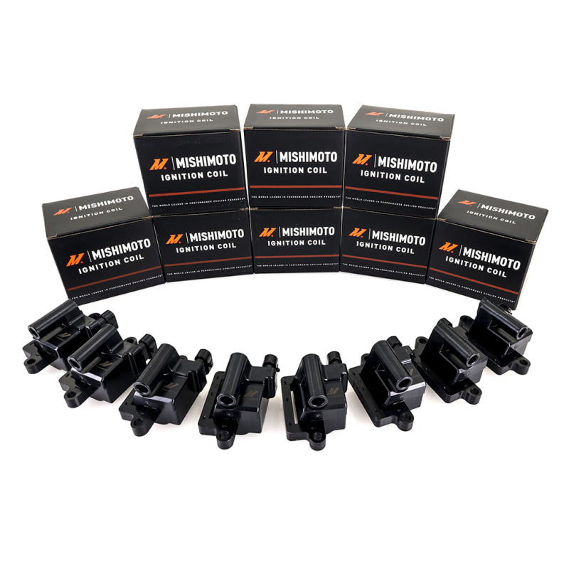 Mishimoto GM Square Style Engine Ignition Coil Set for 2006 GMC Yukon XL, Chevrolet Suburban, and Avalanche
