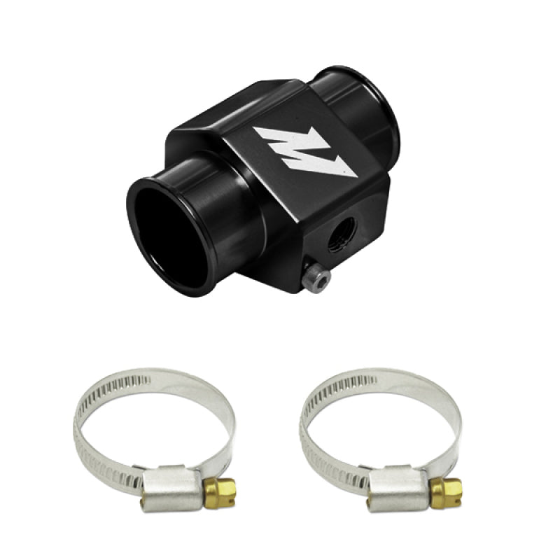 Mishimoto Water Temperature Sensor Adapter 30mm Black - Aluminum, 1/8in NPT Bung for Accurate Coolant Monitoring