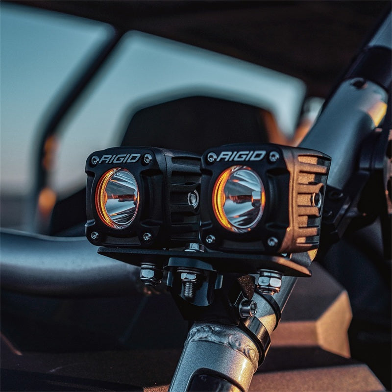 Rigid Industries Revolve Light Pod with Amber Trim Ring * Compact LED Auxiliary Light for Automotive Use