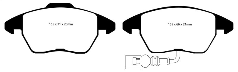 EBC Yellowstuff Front Brake Pads for 2008-2014 Audi TT Quattro - Part Number ebcDP41945R