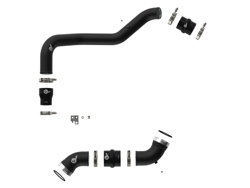 aFe BladeRunner Aluminum Hot and Cold Charge Pipe Kit for GM 6.6L Diesel Trucks (06-10 V8-6.6L LBZ/LMM) in Black